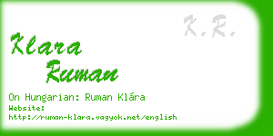 klara ruman business card